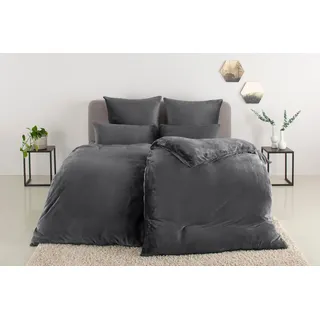 OTTO home Bettwäsche "Desner3" 2 Stk. Bettwäsche mit Reißverschluss, Cashmere-Touch, kuschelig & weich, antracite