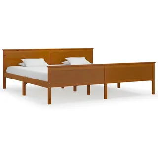 vidaXL Massivholzbett Honigbraun Kiefernholz 200x200 cm - Braun