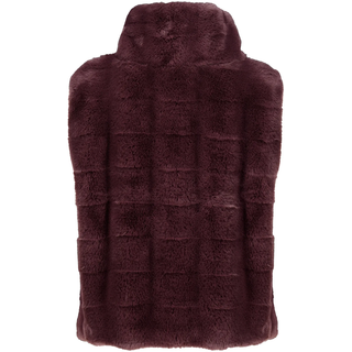 Fellimitatweste CARTOON "Fake Fur-Weste mit Eingrifftaschen", Damen, Gr. 34, bunt (dunkelviolett), Obermaterial: 100% Polyester PES., Westen Fellimitatweste