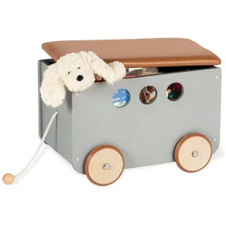 Pinolino Spielzeugbox , Grau , Holzwerkstoff , 36x36x50 cm , Babymöbel & Kindermöbel, Babyzimmer, Spielzeugkisten