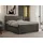MKS Boxspringbett 120x200 mit Matratze und Topper Boxspringbett 120x200 mit Bettkasten und Kopfteil PERA 120x200 Dunkelgrau Velvet H4 Grau