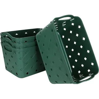 ASelected 4 Stück Aufbewahrungsbox Bad, Küchenschrank Organizer Box, Aufbewahrungskorb, Plastikbox, groß, 29 x 23 x 16 CM, für Küche, Wohnzimmer, Büro, Badezimmer, Schlafzimmer