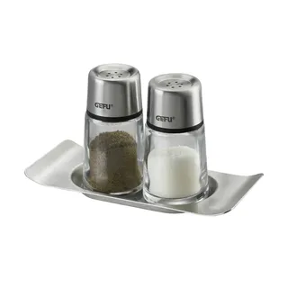 GEFU Salz- und Pfefferstreuer Brunch Glas Silber