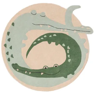 Lytte Kinderteppich Savannah Multicolor 115x120 cm , Textil , Zeichen/Symbole/Nummern/Buchstaben , Rund , 115x120 cm , pflegeleicht , Teppiche und Böden, Teppiche, Kinderteppiche