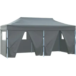 vidaXL Profi-Partyzelt Faltbar mit 4 Seitenwänden 3×6m Stahl Anthrazit - Grau