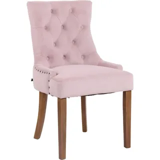 Esszimmerstuhl Aberdeen Samt antik-hell - pink - Rosa