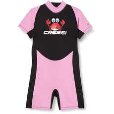 Bild Unisex-Baby Smoby Shorty Wetsuit Neoprenanzug 2 mm für Kinder, Schwarz/Rosa, 9/10 Jahre
