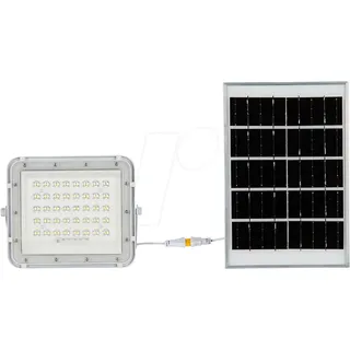 V-Tac VT-80W-W 7842 LED-Flutlichtstrahler, Solarmodul 19W Neutralweiß Weiß