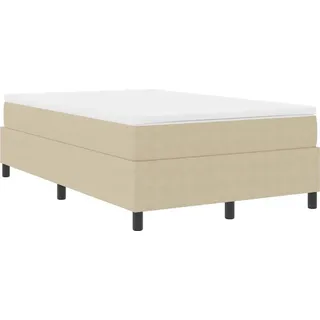 vidaXL Boxspringbett Hellgrau und Weiß 203 x 200 cm Cordstoff