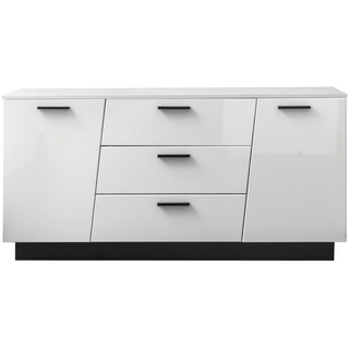 Livetastic SIDEBOARD Schwarz, Weiß Hochglanz - 160x80x43.6 cm