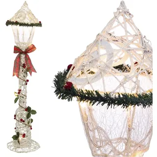 BigBuy Christmas LED Laterne Weihnachten Weiß Mehrfarbig Metall 16 x 16 x 71 cm