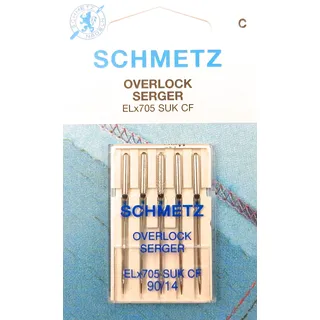 SCHMETZ 20 Overlock-Nadeln Stärke 65, 90 SCHMETZ SUK Nadel für Overlock Nähmaschinen