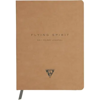 Clairefontaine 103746C - DaytoDay journal Tagebuch Bullet journal Flying Spirit, 19x25cm, 96 Blatt, dot punktkariert, Kraftbraun sortiert, 1 Stück