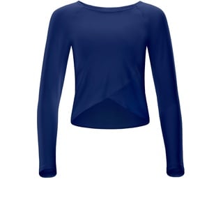 Winshape Functional Light and Soft Cropped Long Sleeve Top AET131LS mit Overlap-Applikation, Ultra Soft Style, Fitness Freizeit Yoga Pilates