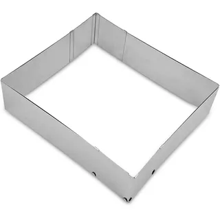 Städter Backrahmen Rechteckig Verstellbar, Edelstahl, Rostfrei & Spülmaschinengeeignet, Maße: 25–50 x 22–41 cm, Ideal für Torten und Kuchen