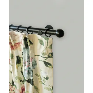 Gardinenstange GARESA "Gabi" Gr. 3, schwarz, L:200cm, Gardinenstangen, Gardinenstange, Fixlänge 120, 160, 200 cm, mit Ringe und Haken