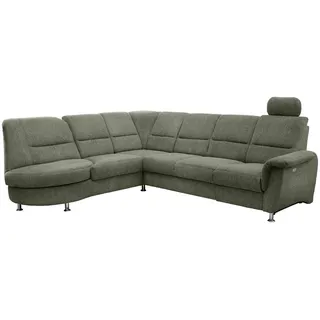 Livetastic Ecksofa , Dunkelgrün , Textil , Uni , Ottomane links, L-Form , 275x236 cm , Made in Eu , Relaxfunktion, seitenverkehrt erhältlich, Rücken echt, USB-Anschluss, Herz-Waage-Funktion, USB-C-Anschluss , Wohnzimmer, Sofas & Couches, Wohnlandschaften, Ecksofas