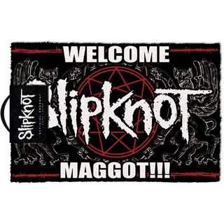 Pyramid Slipknot Fußmatte (Welcome Maggot Design) Kokosfußmatte, Außen- und Innen Türmatte 40cm x 60cm - Offizielles Lizenzprodukt