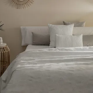 Sancarlos Bettbezug Jacquard Aleli, 50% Baumwolle, 50% Polyester, (Bett 200, Hellgrau)