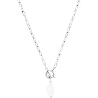 s.Oliver Kette mit Anhänger aus Edelstahl/925 Sterling Silber für Damen, Halsschmuck, mit Kristall, Kommt in Schmuck Geschenk Box