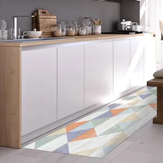 Crearreda Läufer Teppich Küchenteppich Colour Wood 50x240 Isolierend, feuerhemmend, Kratzfest, hypoallergen, leicht zu waschender Vinyl Teppich. Komplett in Italien hergestellt