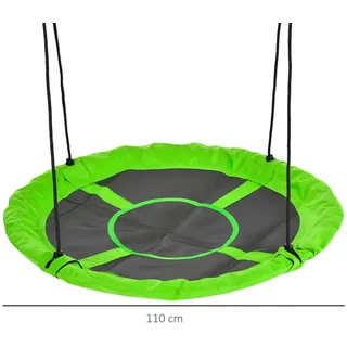 Outsunny Kinder Nestschaukel , Schwarz, Grün , Metall, Kunststoff , 110x110 cm , Freizeit & Co, Gartenspielzeug