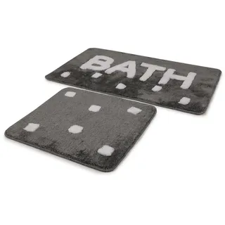 Badezimmerteppich-Set, 2-teilig, Design Bath, Dunkelgrau