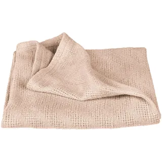 roba Babydecke Frosty Almond 80 x 80 cm - Kuscheldecke in Strickoptik aus Bio Baumwolle - GOTS & Oeko Tex 100 zertifiziert - Beige