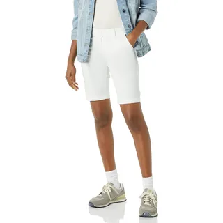 Amazon Essentials Damen Bermuda-Shorts, mittelhohe Taille, schmale Passform, 25,4 cm Schrittlänge, Khaki-Shorts, Weiß, Größe 20