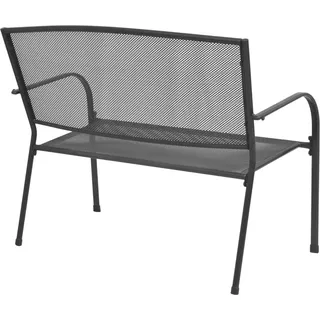 vidaXL Gartenbank 108 cm Stahl und Drahtgitter Anthrazit - Grau
