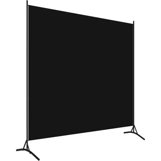 vidaXL 1-teiliger Raumteiler, 175x180 cm, Polyesterstoff & Eisenrahmen, Schwarz, Faltbarer Sichtschutz, Bewegliche Trennwand, Schlafzimmer & Büro, Dekoration