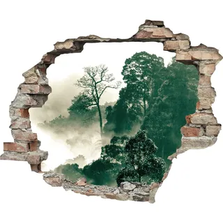 queence Wandtattoo »Regenwald« Wandsticker, Wandbild, selbstklebend, 3D, Wanddurchbruch, grün