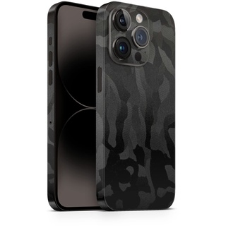 TF Skins Skin passend für iPhone 14 Pro Max Skin/Schutzfolie für die Rückseite und Seiten inkl. Kameraschutz Schutz vor Kratzern Decal Wrap (Shadow Black)