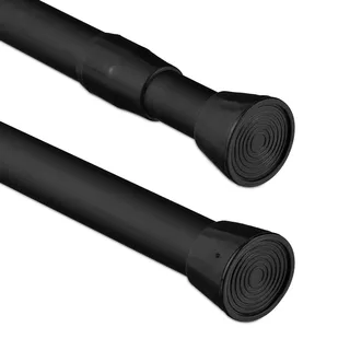 Relaxdays Klemmstange 1-läufig Ø 25 mm 66 - 110 cm Schwarz