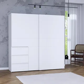 Forte Schwebetürenschrank Winn 2 200 x 200 x 61 cm Weiß