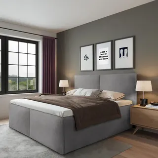 Halmon Schlafkomfort Betten Milano 180 x 200 cm H2 Grau