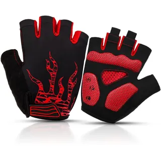 BTNEEU Fahrradhandschuhe, halbe Finger, Fahrradhandschuhe, Gel, stoßfest, rutschfest, atmungsaktiv, Halbfinger, Fahrradhandschuhe, Herren, Mountainbike-Handschuhe, Gel, Sommer, Fitness, Sport,