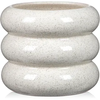 Arborus Keramik Blumentopf 13 cm Bubble Blumentopf Blumenübertopf Wasserdicht Riffel Übertopf Klein Blumenkübel Pflanzkübel Gartentopf mit Entwässerungsloch Vase für Innen Außen Ästhetik Deko