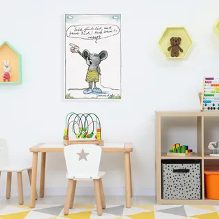 LuckyLinde Leinwandbild »Die kleine Maus - Seid glücklich...« Figuren Filmfiguren Motivationsbilder Mäuse Schriftzug Sprüche Tiere little star 1 Stk. tlg. Exklusive JANOSCH Kindermotive, bunt