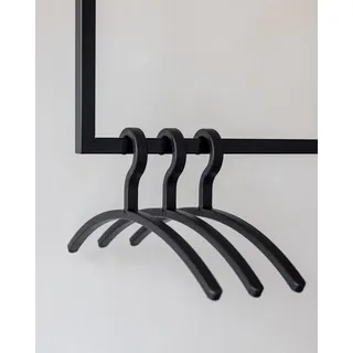 Metallbude Kleiderbügel FAY - 3er Set Schwarz - Bügel Kunststoff - Modernes & Platzsparendes Design - Leichtes Material - 46 cm