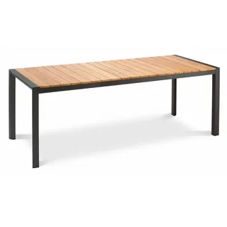 BEST Freizeitmöbel Paros Esstisch 210 x 90 x 76 cm anthrazit/teak