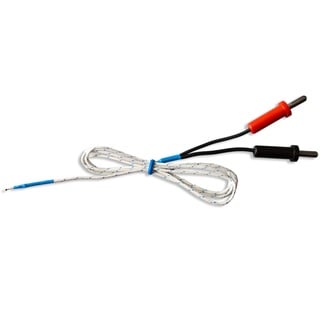 Peaktech Thermoelement/ Temperaturfühler mit 4mm Bananenstecker für Multimeter und Thermometer; -40 °C bis 204 °C; Typ K; 1M Gesamtlänge bei 2mm Durchmesser - mit 1mm Messperle, 1 Stück, TF-56