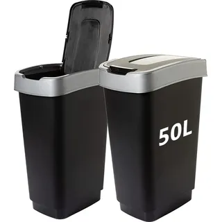livinja Duo Abfalleimer 50 l Schwarz