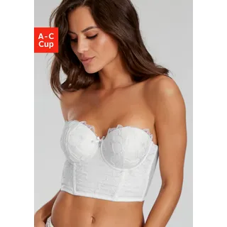 LASCANA Corsage mit edler Spitze und hübschem Glitzeraccessoire, sexy Dessous, beige