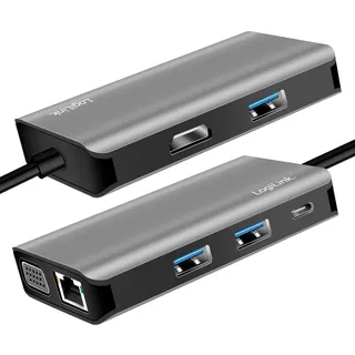 Logilink USB 3.2 Gen 1 Docking-Station USB-C 7-Port, - Grau