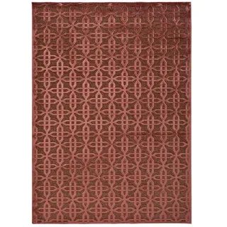 Atticgo Kurzflorteppich Kupfer Margot 140/200 cm , Textil , Grafikmuster , Rechteckig , 140x200 cm , Oeko-Tex® Standard 100 , antistatisch, leicht zusammenrollbar, rutschfeste Unterfläche , Teppiche und Böden, Teppiche