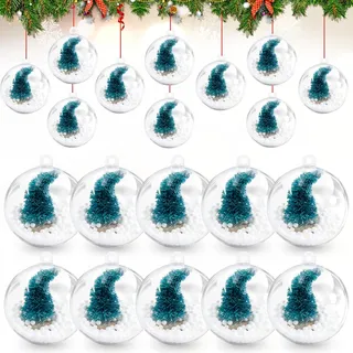 10 Stück Weihnachtskugeln Kunststoff,5cm Plastik Befüllbare Weihnachtskugeln zum Bemalen,Plastikkugeln zum Befüllen,Acryl Klare Christbaumschmuckkugeln, Weihnachtsbaum Kugeln