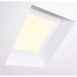Bloc Jalousien für Velux Dachfenster, weißer Aluminiumrahmen, cremefarbene Verdunkelung, C01