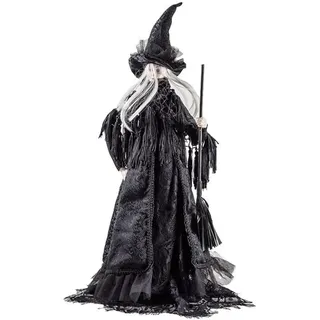 Inmaculada Romero IR Hexenfigur 53 cm. schwarzes Kleid Stoff Bild Harz