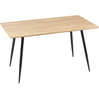 Homcom Küchentisch 80 x 76 x 140 cm naturbelassen/schwarz